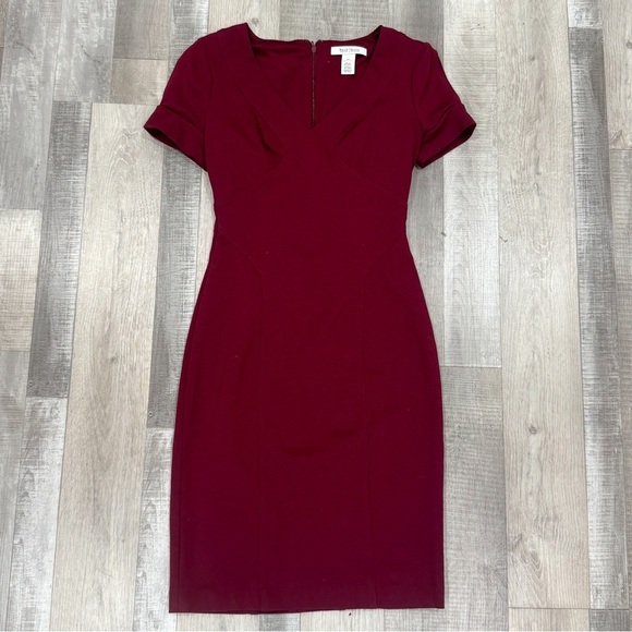 WHBM short sleeve burgundy sheath dress ❤️ - Picture 2 of 7